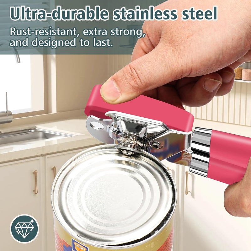 Yannier Multifunctional Heavy Duty Can Opener Manual Smooth Edge Can Opener and Bottle Openers with Magnet Durable Sharp Cutting Blade Comfortable Handle Big Effort-Saving Knob Kitchen Tool - Image 4